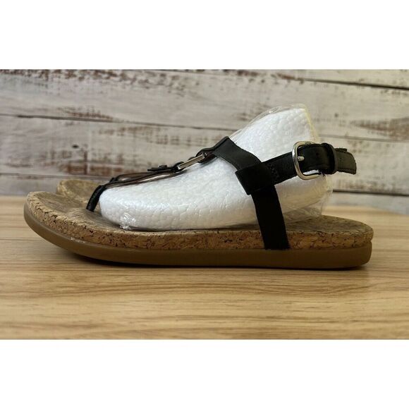 UGG Women's Aleigh Leather Sandals Size 9.5 EUC Black - Picture 1 of 9